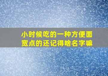 小时候吃的一种方便面宽点的还记得啥名字嘛