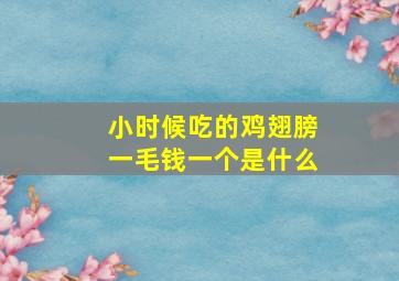 小时候吃的鸡翅膀一毛钱一个是什么