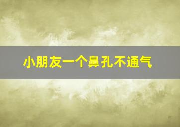 小朋友一个鼻孔不通气