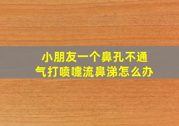 小朋友一个鼻孔不通气打喷嚏流鼻涕怎么办