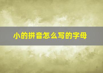 小的拼音怎么写的字母