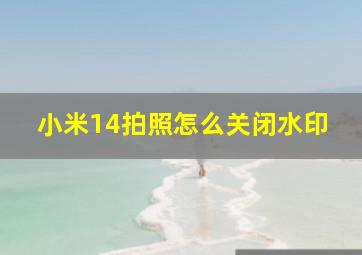 小米14拍照怎么关闭水印