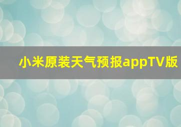 小米原装天气预报appTV版