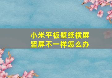 小米平板壁纸横屏竖屏不一样怎么办