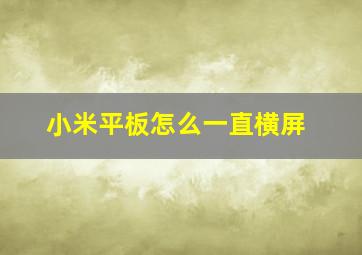 小米平板怎么一直横屏