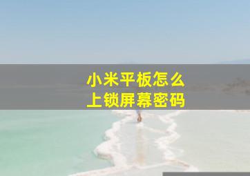 小米平板怎么上锁屏幕密码