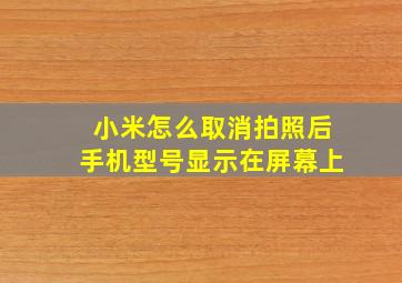 小米怎么取消拍照后手机型号显示在屏幕上