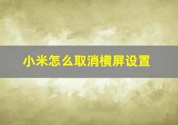 小米怎么取消横屏设置