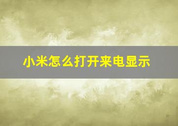 小米怎么打开来电显示