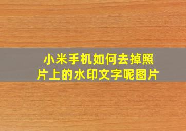 小米手机如何去掉照片上的水印文字呢图片