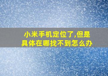 小米手机定位了,但是具体在哪找不到怎么办