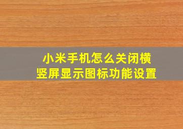 小米手机怎么关闭横竖屏显示图标功能设置