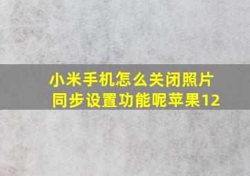 小米手机怎么关闭照片同步设置功能呢苹果12