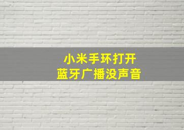 小米手环打开蓝牙广播没声音