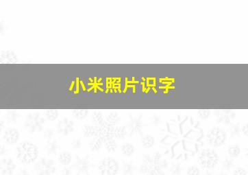 小米照片识字