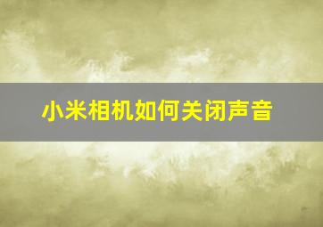 小米相机如何关闭声音