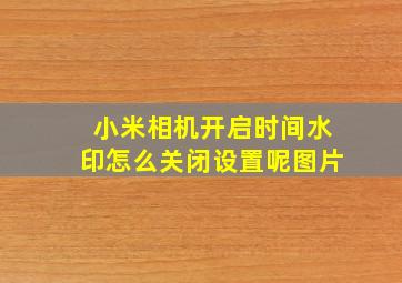 小米相机开启时间水印怎么关闭设置呢图片