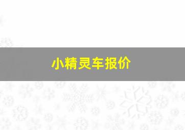 小精灵车报价