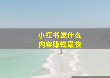 小红书发什么内容赚钱最快