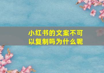 小红书的文案不可以复制吗为什么呢