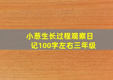 小葱生长过程观察日记100字左右三年级