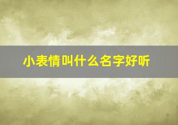 小表情叫什么名字好听