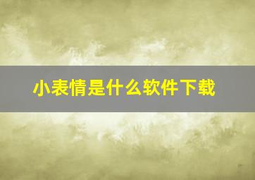 小表情是什么软件下载