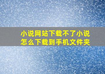 小说网站下载不了小说怎么下载到手机文件夹