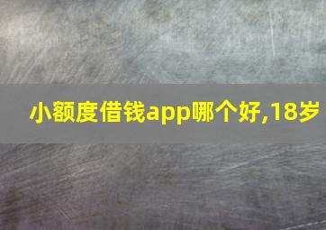 小额度借钱app哪个好,18岁