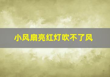 小风扇亮红灯吹不了风