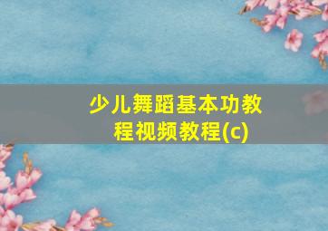 少儿舞蹈基本功教程视频教程(c)