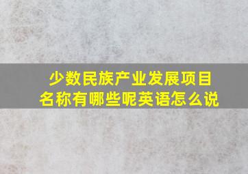 少数民族产业发展项目名称有哪些呢英语怎么说