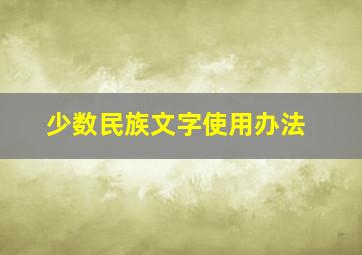 少数民族文字使用办法