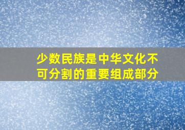 少数民族是中华文化不可分割的重要组成部分