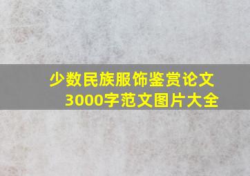 少数民族服饰鉴赏论文3000字范文图片大全