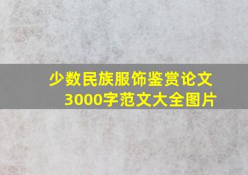 少数民族服饰鉴赏论文3000字范文大全图片