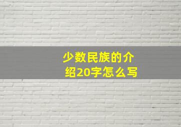 少数民族的介绍20字怎么写