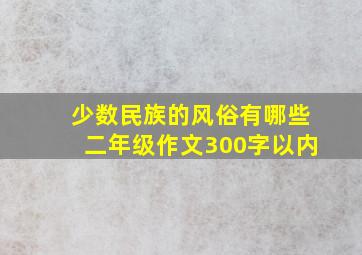 少数民族的风俗有哪些二年级作文300字以内