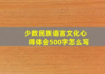 少数民族语言文化心得体会500字怎么写