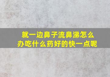 就一边鼻子流鼻涕怎么办吃什么药好的快一点呢