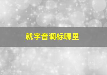 就字音调标哪里