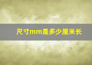 尺寸mm是多少厘米长