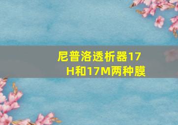 尼普洛透析器17H和17M两种膜