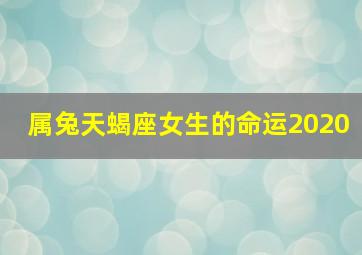 属兔天蝎座女生的命运2020