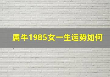 属牛1985女一生运势如何