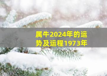 属牛2024年的运势及运程1973年