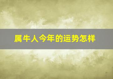 属牛人今年的运势怎样