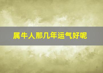 属牛人那几年运气好呢