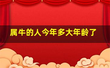 属牛的人今年多大年龄了