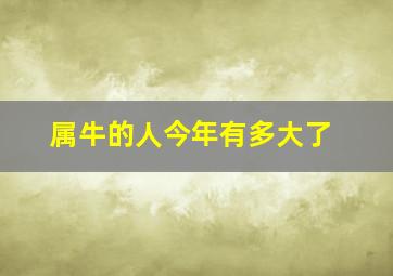 属牛的人今年有多大了